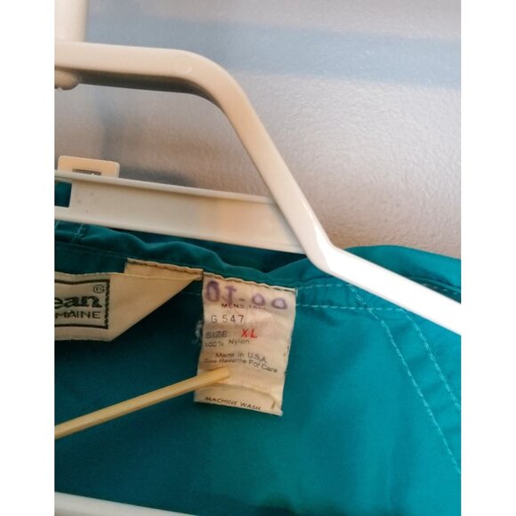 L.L. Bean Men's Tall Teal Light Jacket Size XL Made in USA Hooded Front Pocket - Picture 3 of 6